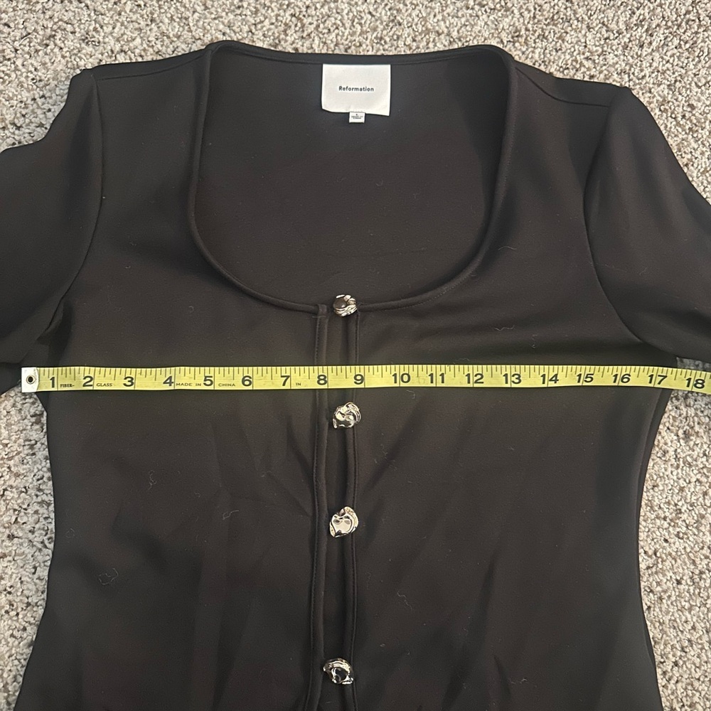 Reformation Women's Black Fitted Long Sleeve Button-Down Cardigan Top size Large - Picture 6 of 10